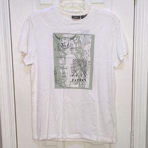 NWT, Mexx White Short Sleeve Tee Shirt with Artistic Graphics